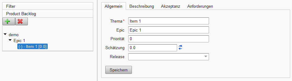 Backlog Item hinzufügen
