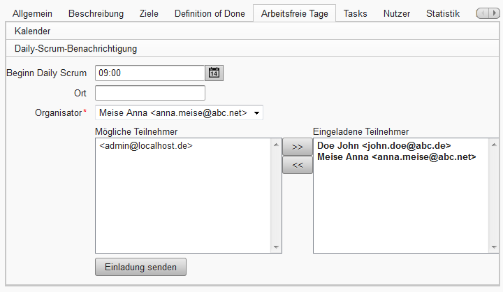 Daily-Scrum-Benachrichtigung