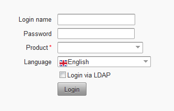 Login screen