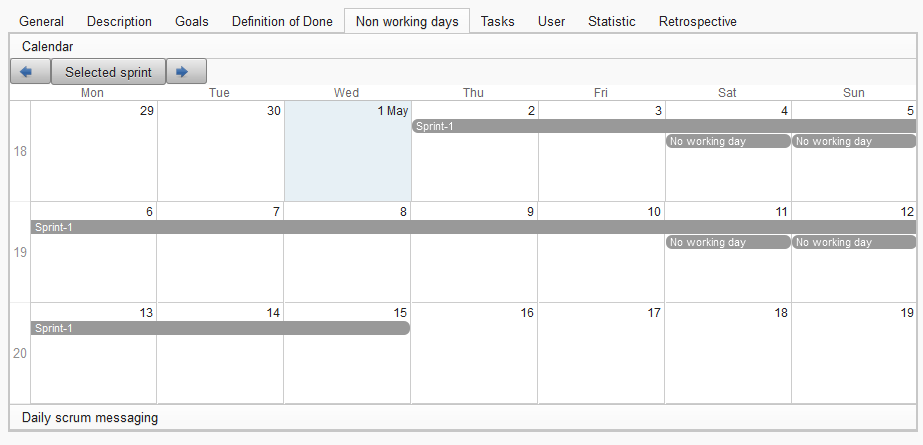 Non working days